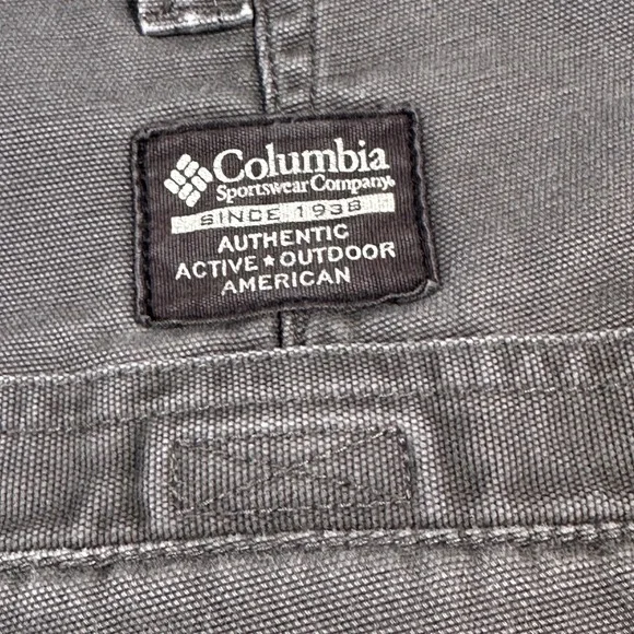 Vintage Y2K Columbia 100% Cotton‎ Canvas Cargo Hiking Pants Gorpcore Gray 40x30 - Picture 6 of 11